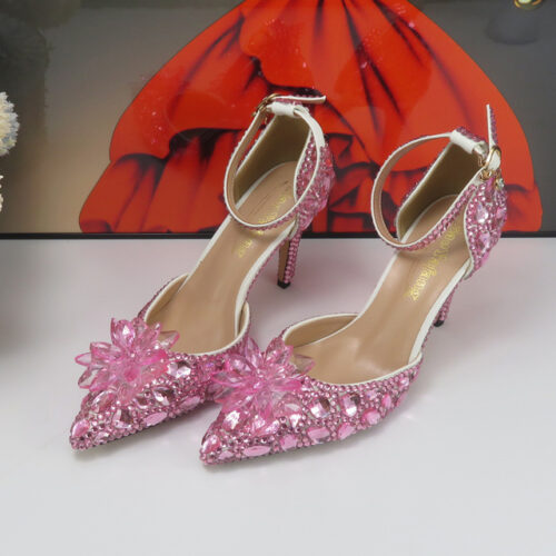 BaoYaFang Chaussures de mariage en cristal argent pour femmes talon fin pointu bout pointu chaussures provoqu 32.jpg 640x640 32