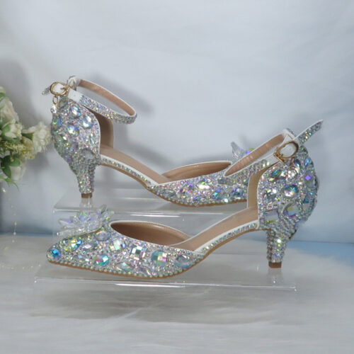 BaoYaFang Chaussures de mariage en cristal argent pour femmes talon fin pointu bout pointu chaussures provoqu 50.jpg 640x640 50